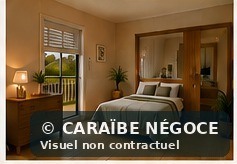 Chambre du bungalow locatif 20 m² en Guadeloupe